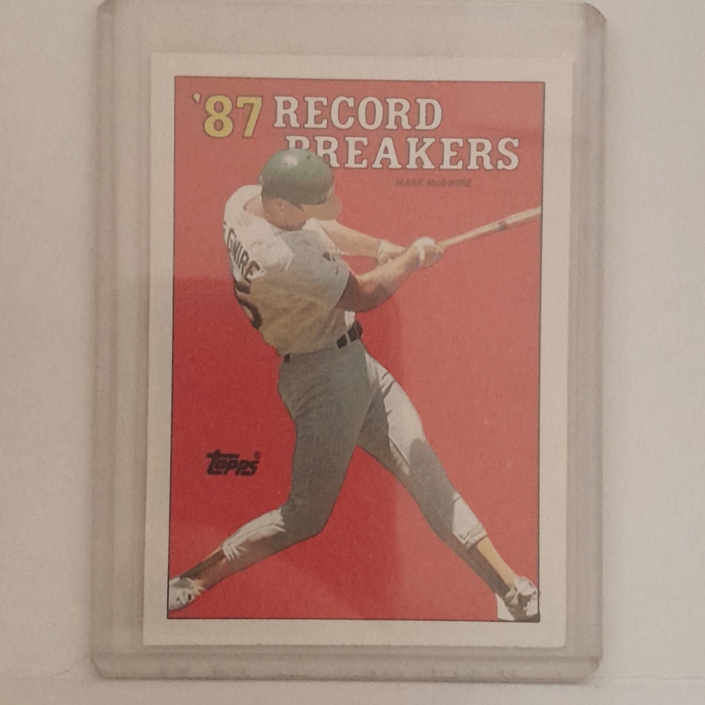 1988 Topps Mark Mcgwire '87 record breakers # 3 error card. Free Shipping!!!